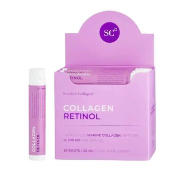 Swedish Collagen Deluxe Рибен Колаген 12500 мг с Ретинол, Хиалуронова Киселина, Биотин, МСМ 30 бр х 25 мл