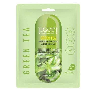 Jigott Green Tea Шийт маска със зелен чай 27 мл
