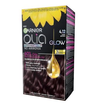 Garnier Olia Трайна безамонячна боя за коса 4.12 Dark Brown