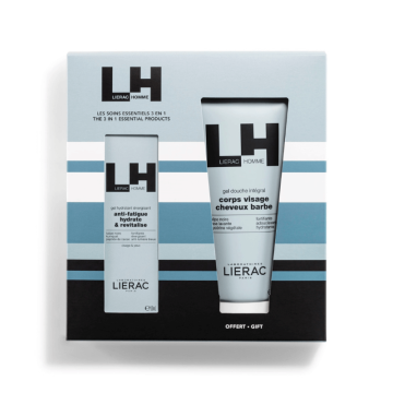 Lierac Homme Хидратиращ и енергизиращ гел крем за мъже 50 мл + Lierac Homme Душ гел 4в1 за мъже 200 мл Комплект