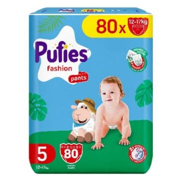 Pufies Pants Fashion 5 Junior Пелени - гащички 12-17 кг х 80 бр