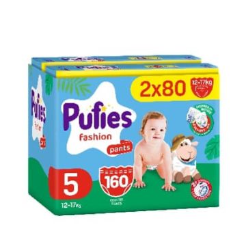 Pufies Pants Fashion 5 Junior Пелени - гащички 12-17 кг 2 х 80 бр Комплект