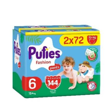 Pufies Pants Fashion 6 Extra Large Пелени - гащички 15+ кг 2 х 72 бр Комплект
