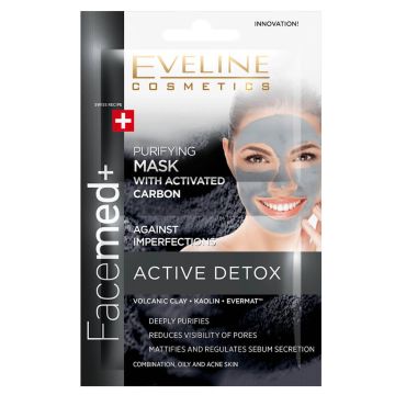Evelin FACEMED+ Маска за лице с активен въглен 2х5 мл