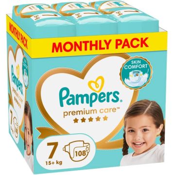 Пелени Pampers Premium Care Размер 7, 15 кг+  108 бр