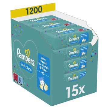 Pampers Fresh Clean Baby Scent Бебешки мокри кърпички 15 x 80 бр