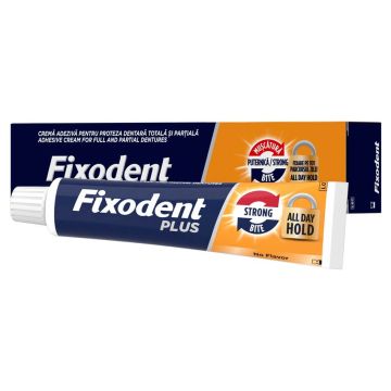 Fixodent Plus Strong Bite Фиксиращ крем за зъбни протези 57 г