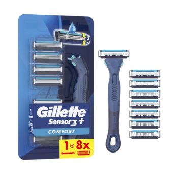 Gillette Sensor 3+ Comfort Самобръсначка + 8 резервни ножчета