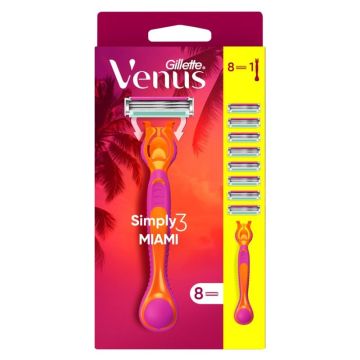 Gillette Venus Simply Miami Самобръсначка + 8 резервни ножчета