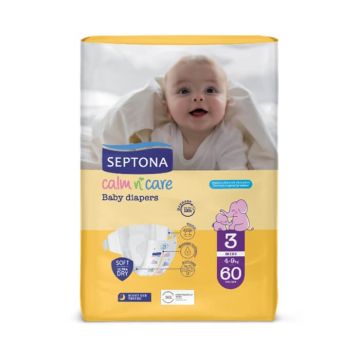 Septona Calm N'Care Пелени за бебета Midi №3 4-9 кг 60 бр