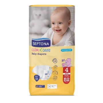 Septona Calm N'Care Пелени за бебета Maxi №4 8-13 кг 52 бр