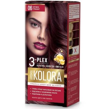 Color 3-Plex Трайна крем боя за коса №06 Огнен гранат