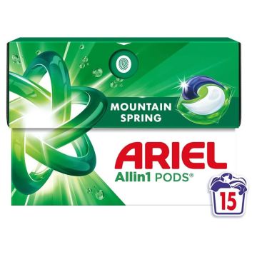 Ariel Капсули за бяло пране All in 1 Mountain Sprig 15 броя