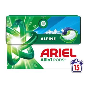 Ariel Капсули за бяло пране  All in 1 Alpine 15 броя