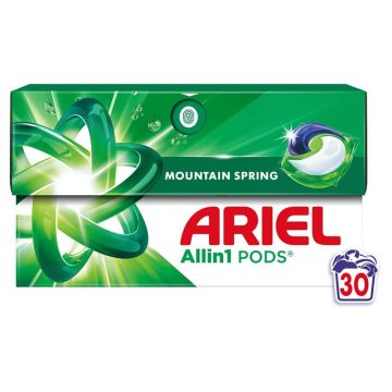 Ariel Капсули за бяло пране All in 1 Mountain Sprig 30 броя