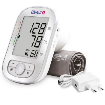 Автоматичният апарат за кръвно B.Well TH-75 AFIB, адаптер, M-L маншет