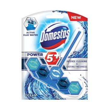 Domestos WC Power 5 Ocean Duo Тоалетно блокче синя вода 2 x 48 г