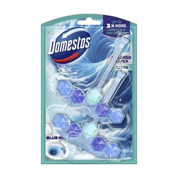 Domestos WC Power 5 Ocean Duo Тоалетно блокче синя вода 2 x 48 г