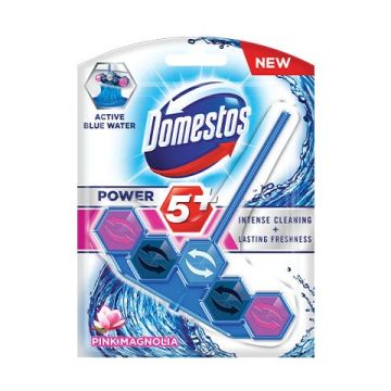 Domestos WC Power 5 Pink Duo Тоалетно блокче синя вода 2 x 48 г