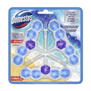 Domestos WC Power 5 Ocean Тоалетно блокче 3 х 50 г
