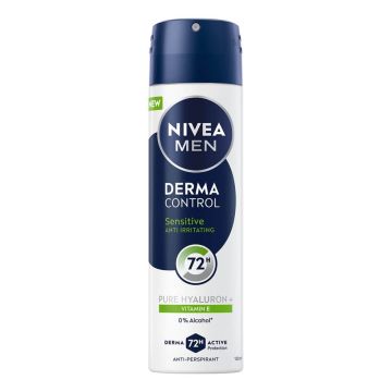 Nivea Men Derma Control Sensitive Део спрей против изпотяване за мъже 150 мл