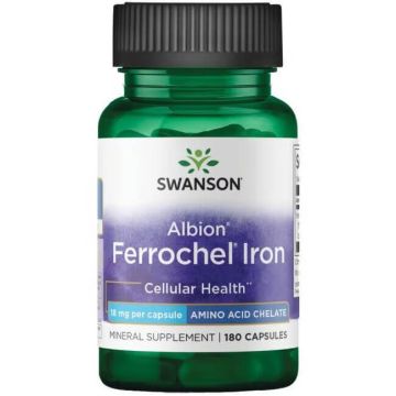 Swanson Albion Ferrochel Iron Желязо Албион Ферошел 18 мг х 180 капсули