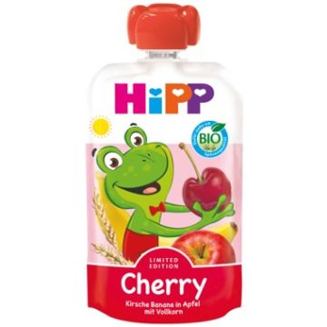 Hipp Organic Забавна закуска череша, банан и ябълка с пълнозърнести култури 12М+ 100 г