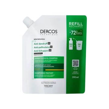 Vichy Dercos Anti-dandruff Шампоан против пърхот за сух скалп 390 мл Пълнител