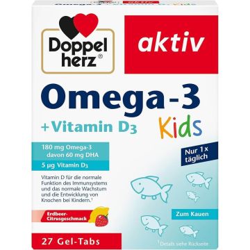 Doppelherz Допелхерц актив Омега-3 + Витамин D3 за Деца х 27 желирани таблетки