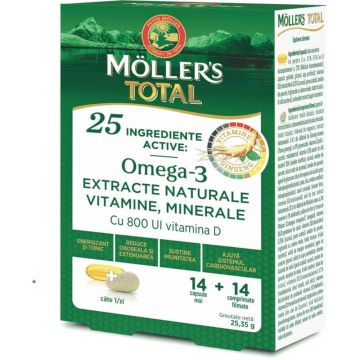 Möller’s Total Мултивитамини х 14 капсули + 14 таблетки