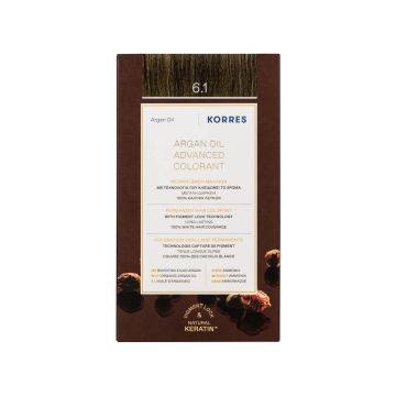 Korres Боя за коса с арганово масло 6.1 Тъмно пепеляворусо