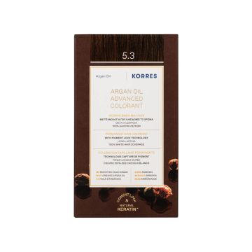 Korres Боя за коса с арганово масло 5.3 Златисто/медно светлокестеняво