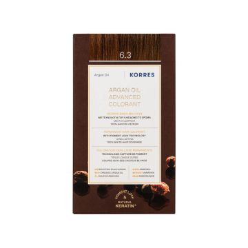 Korres Боя за коса с арганово масло 6.3 Златисто/ медно тъмнорусо