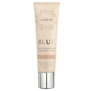 LUMENE VEGAN BLUR Дълготраен веган фон дьо тен 16h SPF15, 1 Classic Beige 30 мл