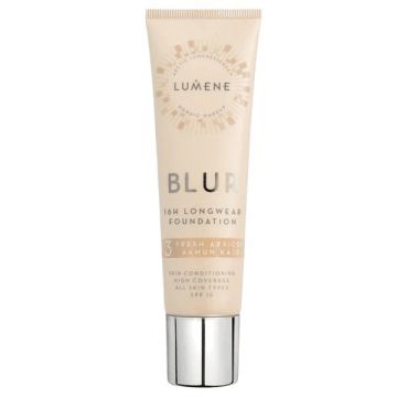 LUMENE VEGAN BLUR Дълготраен веган фон дьо тен 16h SPF15, 3 Fresh apricot 30 мл