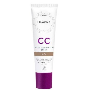 LUMENE VEGAN CC Коригиращ крем 7 в 1 SPF20, цвят 4.5 30 мл