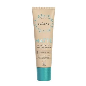 LUMENE VEGAN MATTE Веган фон дьо тен SPF20 матиращ 1 Classic Beige 30 мл