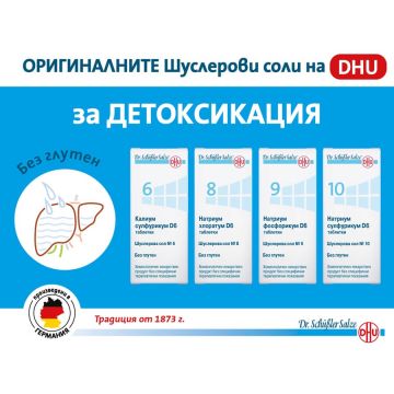 Dr. Schuessler Salts Комбинация при детокс 4 х 200 (Шуслерова сол №6, №8, №9, №10)