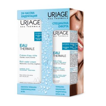 Uriage Eau Thermale Обогатен термален хидратиращ крем 40 мл + Термален хидратиращ околоочен крем 15 мл