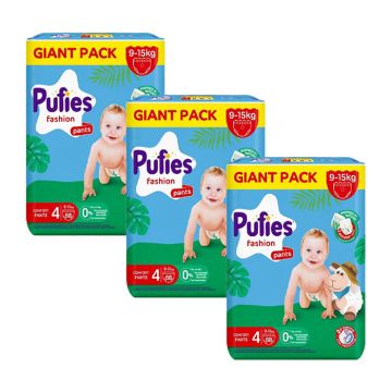 Пелени - гащички Pufies Pants Fashion размер 4, 9-15 кг GP 68 броя х 3 пакета