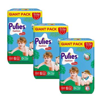Пелени - гащички Pufies GP Pants Fashion размер 6 15+ кг 56 бр х 3 пакета Комплект