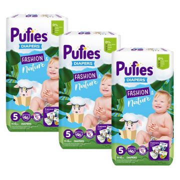 Пелени Pufies MP Sensitive 5 Junior 11-16 кг 46 бр х 3 пакета Комплект