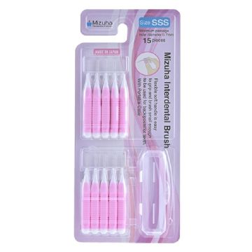 ZEOLA Mizuha Японски Интердентални четки за зъби SSS х 15 бр Комплект + кутия за съхранение