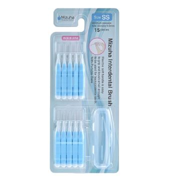 ZEOLA Mizuha Японски Интердентални четки за зъби SS х 15 бр Комплект + кутия за съхранение