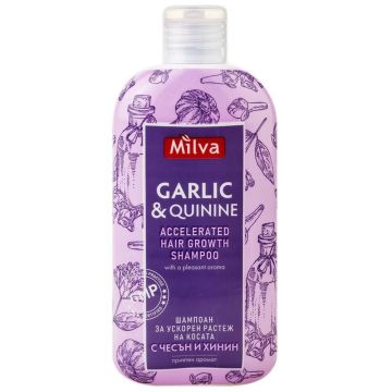Milva Шампоан за коса с чесън и хинин за бърз растеж 200 мл