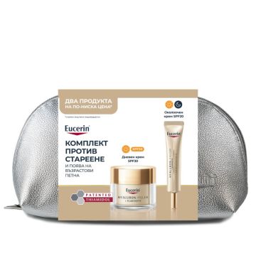 Eucerin Hyaluron-Filler + Elasticity Дневен крем за всеки тип кожа SPF30 50 мл + Околоочен крем SPF20 15 мл Комплект