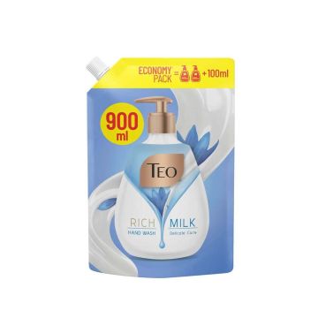 Teo Milk Rich Delicate Care Хидратиращ течен сапун с глицерин - пълнител 900 мл