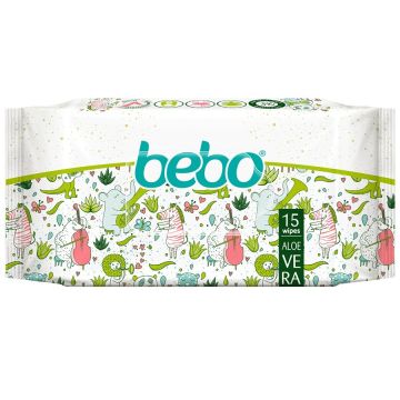 Bebo Влажни плътни кърпички с алое вера х 15 бр
