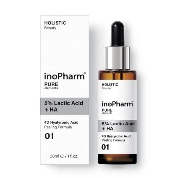 Inopharm Pure elements Пилинг за лице с 5% млечна киселина и хиалуронова киселина 30 мл