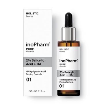 Inopharm Pure elements Пилинг за лице с 2% салицилова киселина и хиалуронова киселина 30 мл